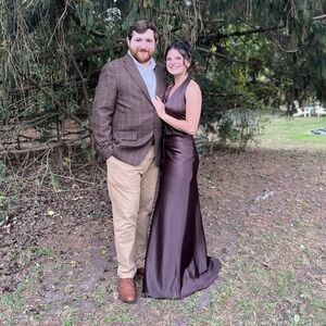 After Six Bridesmaid Dress Espresso Brown Halter Neck Maxi Women's Size 6